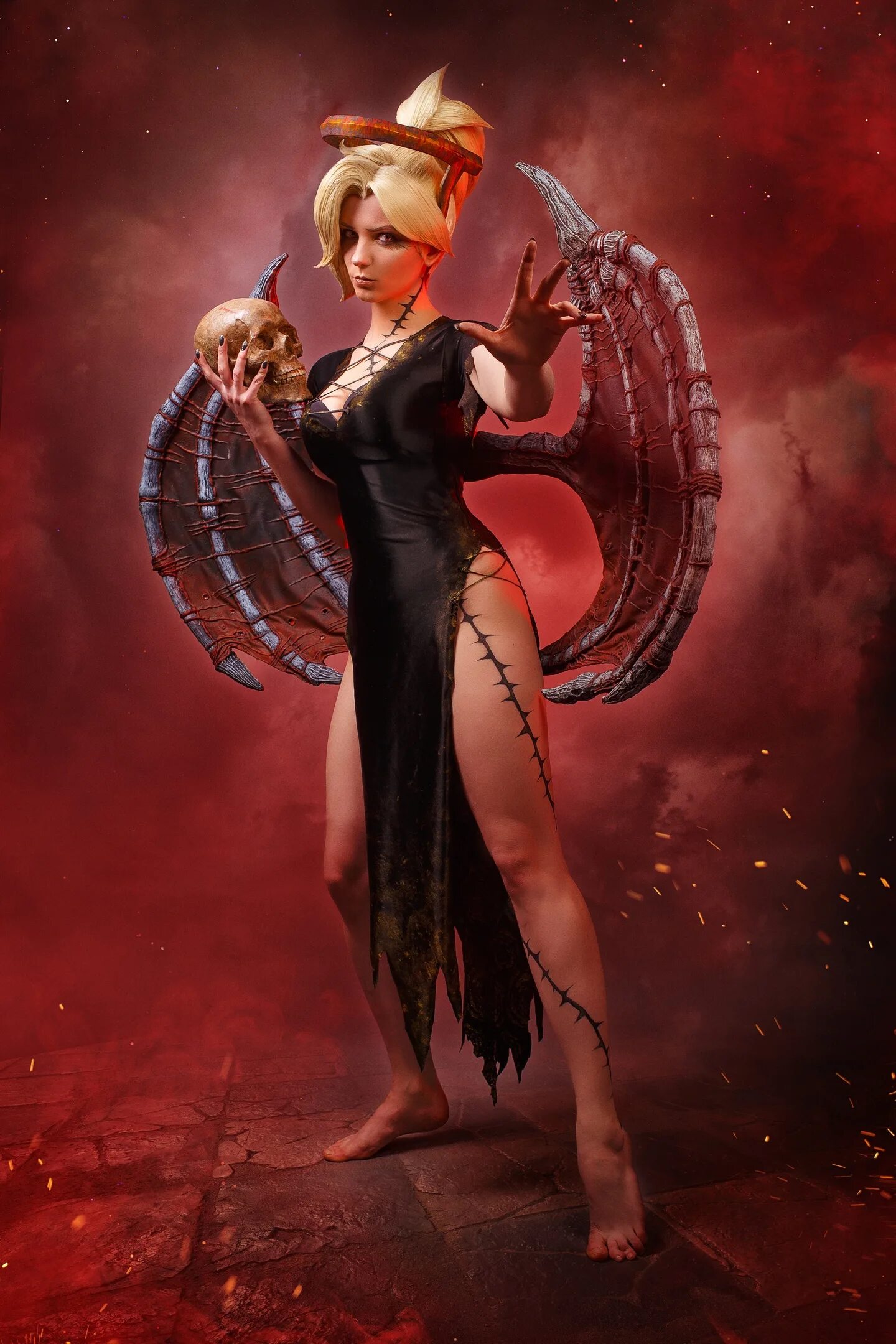 This is a portrait image with resolution 1440x2160, dominant color maroon, approximately 5 main objects, containing one person.